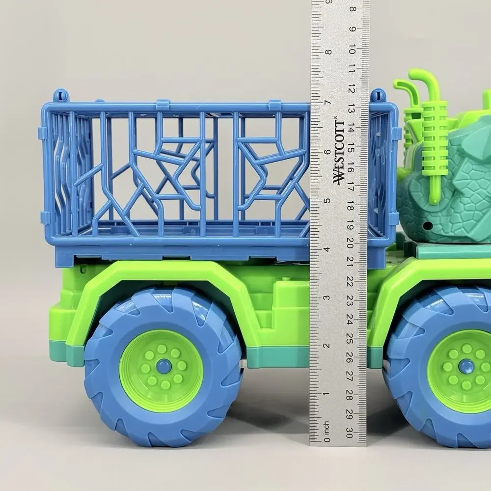 Large Dinosaur Truck Hauler Vehicle With Dinosaurs Dinos Trex Triceratops